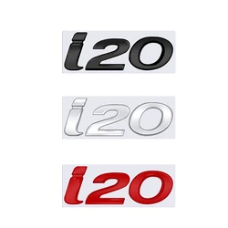 3D For Hyundai I20 Logo Emblem Glossy Black Chrome Silver Red Metal Badge Decal Car Sticker Accessories