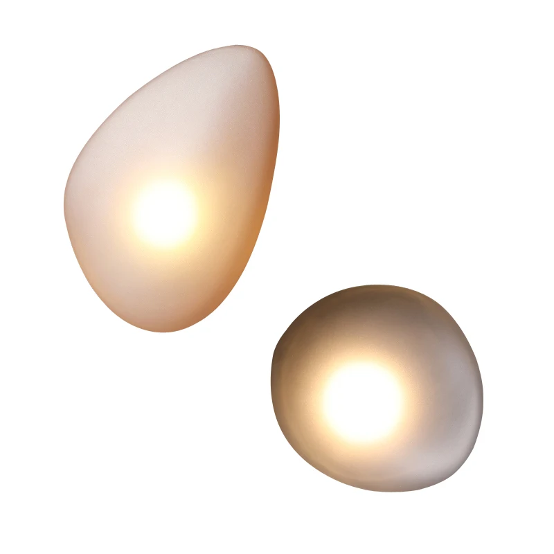 Imagem -06 - Nordic Design Pebble Wall Light Led Lâmpada de Vidro Moderno Decoração Home Sala Corredor Quarto Cabeceira Wall Sconces Fixture