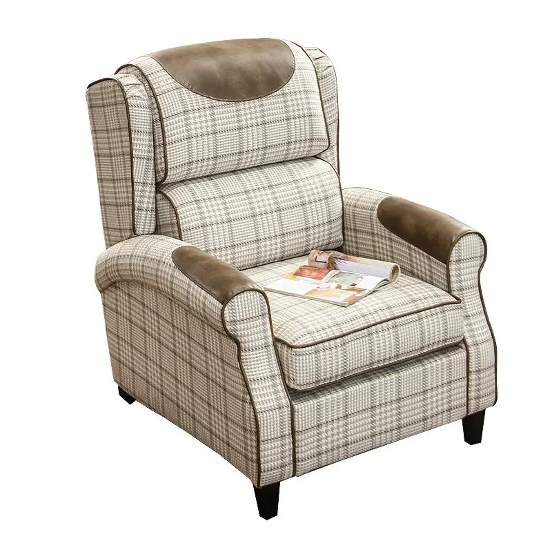 

Mediterranean leather cloth multi-functional rural living room fully equipped small apartment leisure single sofa chair