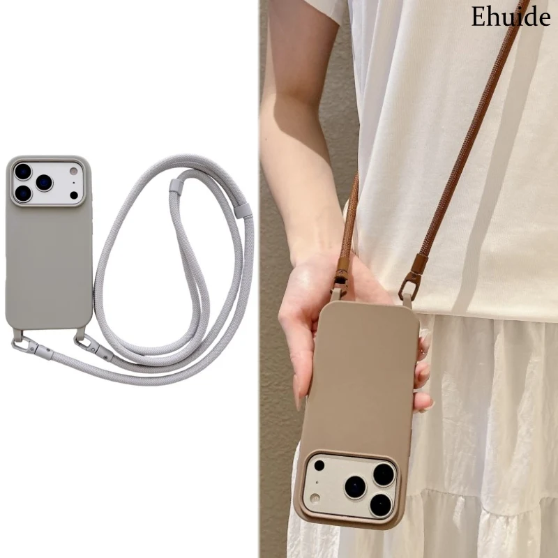 Verstellbare Halskordel-Hülle für iPhone 17 18 Pro Max 14 12 13 15 16 Plus Air Stoßfeste Candy Crossbody Halsband-Softcover