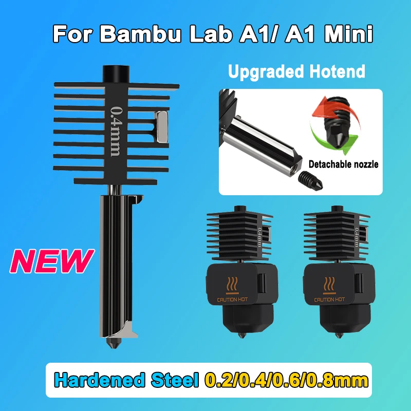 

For Bambu Lab A1 Hotend upgraded 2.0 hotend Hardened Steel Nozzle For Bambulab replaceable nozzle 3d print accessories
