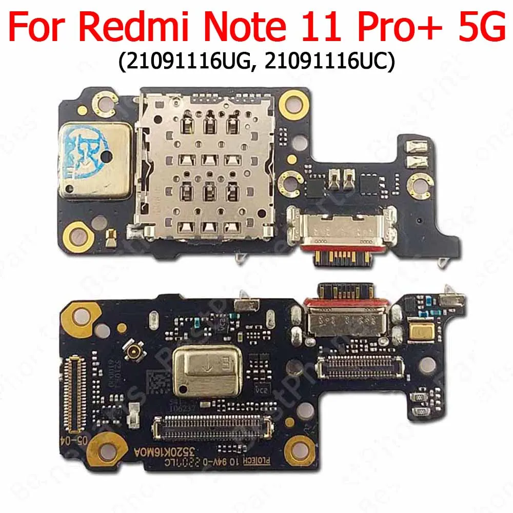 For Xiaomi Redmi Note 12 Pro 5G 12S 11 Pro+ Plus 11S Charging Port Charge Board Usb Connector Pcb Dock Plate Mobile Phone Parts