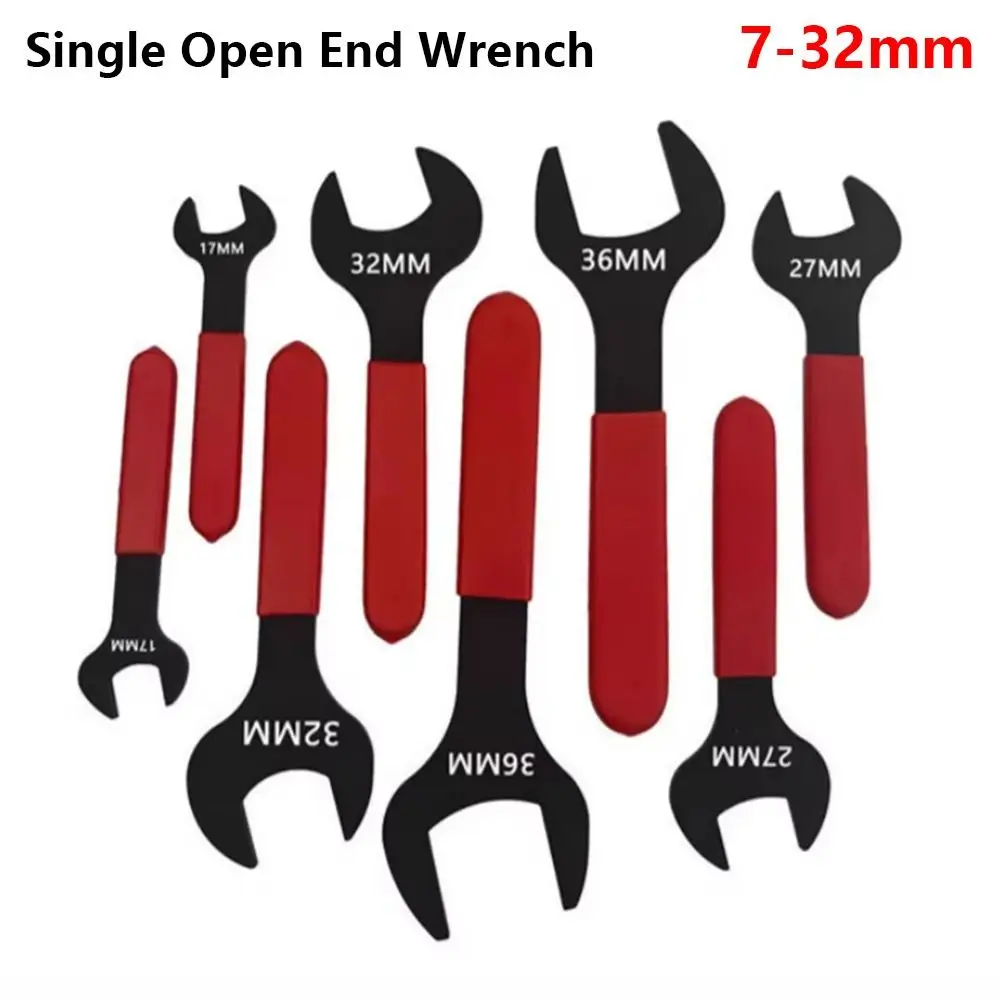 1Pcs Thin Single Open End Wrench 7-32mm Metric 15 Degree Offset Angle U-Shaped Spanner Blackening Flat Head view 5