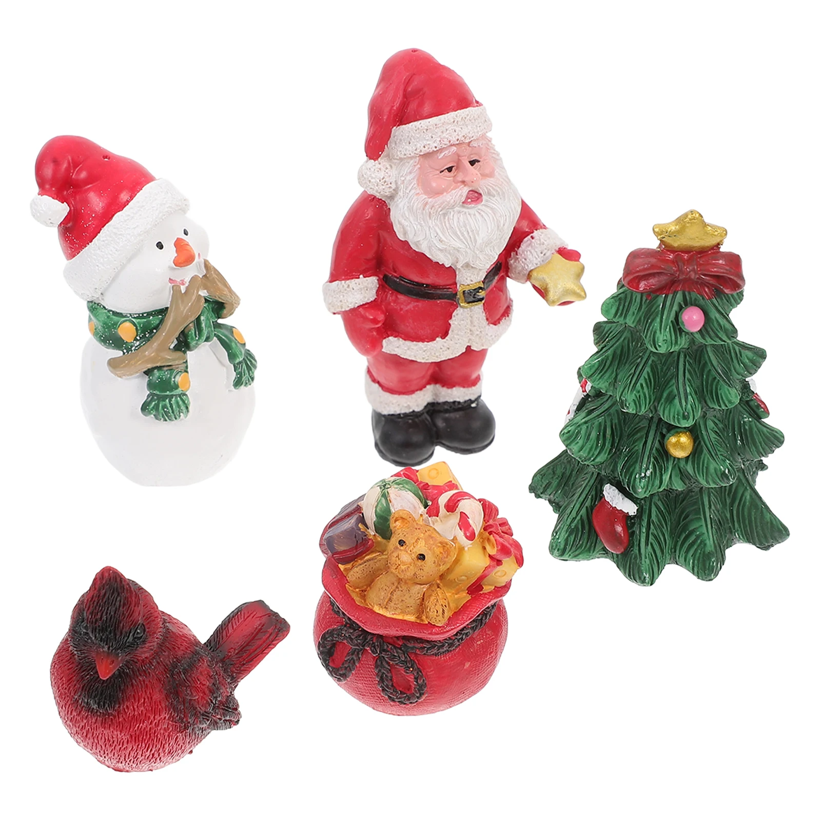 

1Set Santa Claus Christmas Resin Ornament Compact Mini Resin Decoration Christmas Celebration Decor Accessory Miniature