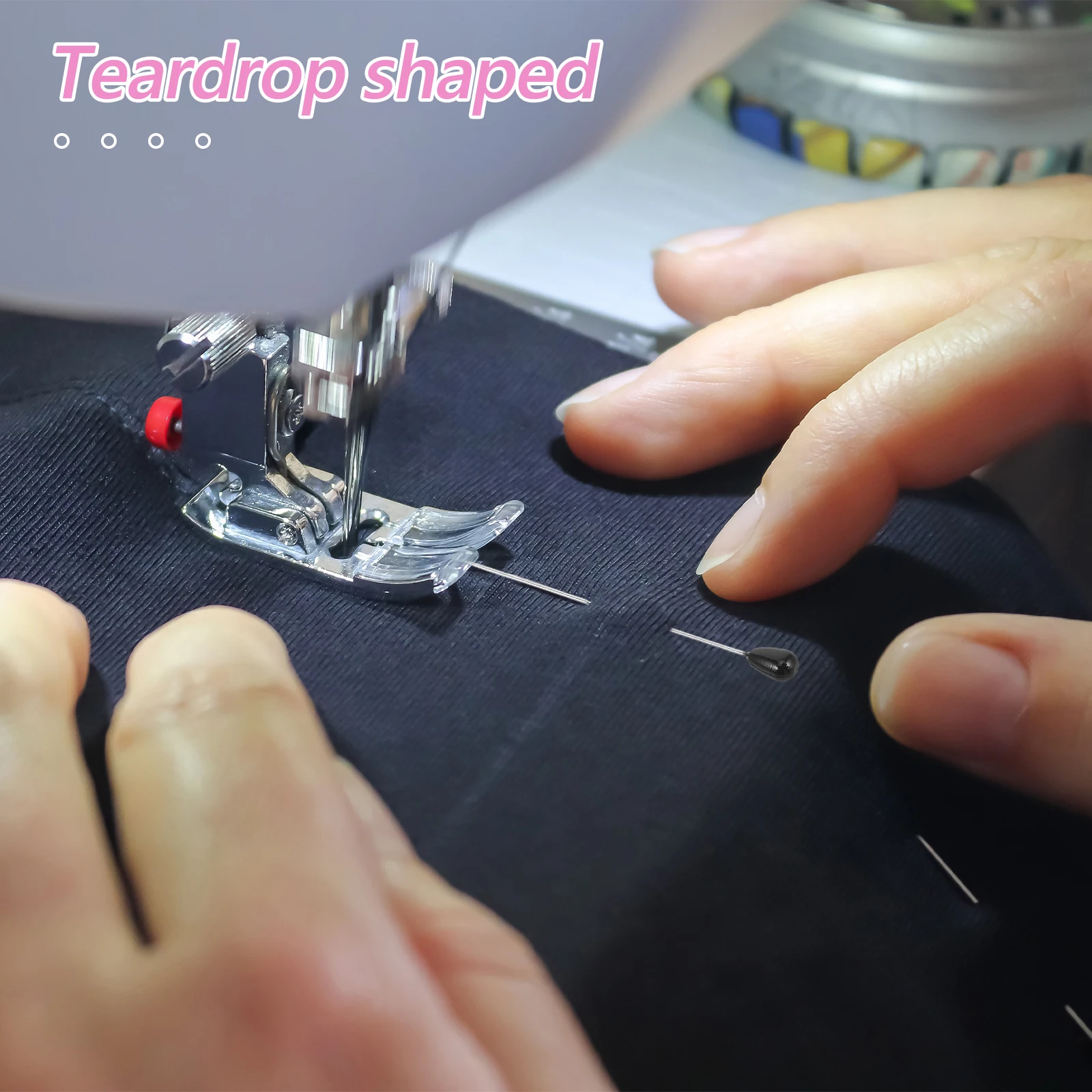 

100 Pcs Pearlescent Positioning Pins 5x55mm Waterdrop Shape for Sewing Quilting Clothes Crafting Accessories Hat Pin Label Pin