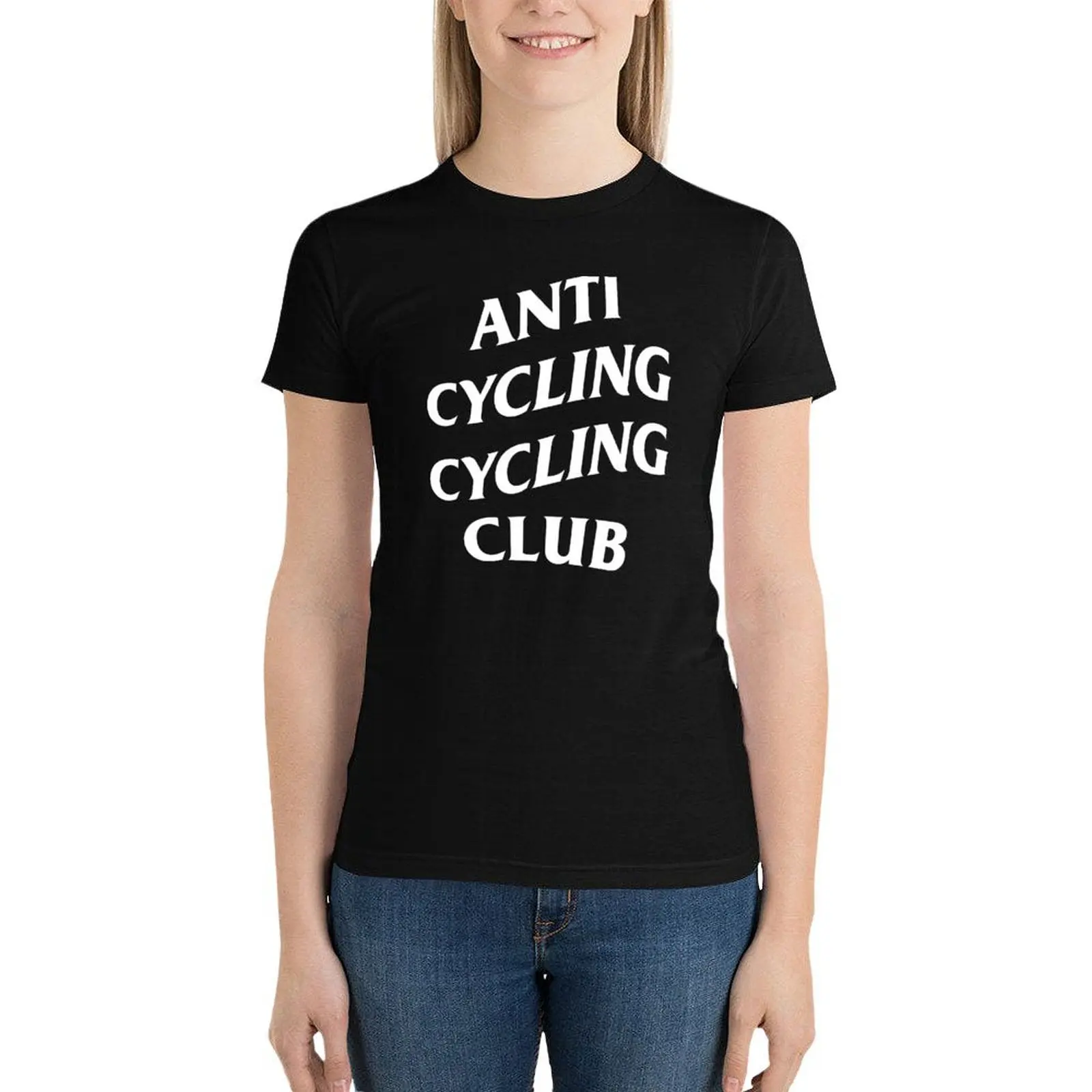 Anti Cycling Cycling Club T-Shirt Aesthetic clothing shirts graphic tees workout shirts for Women