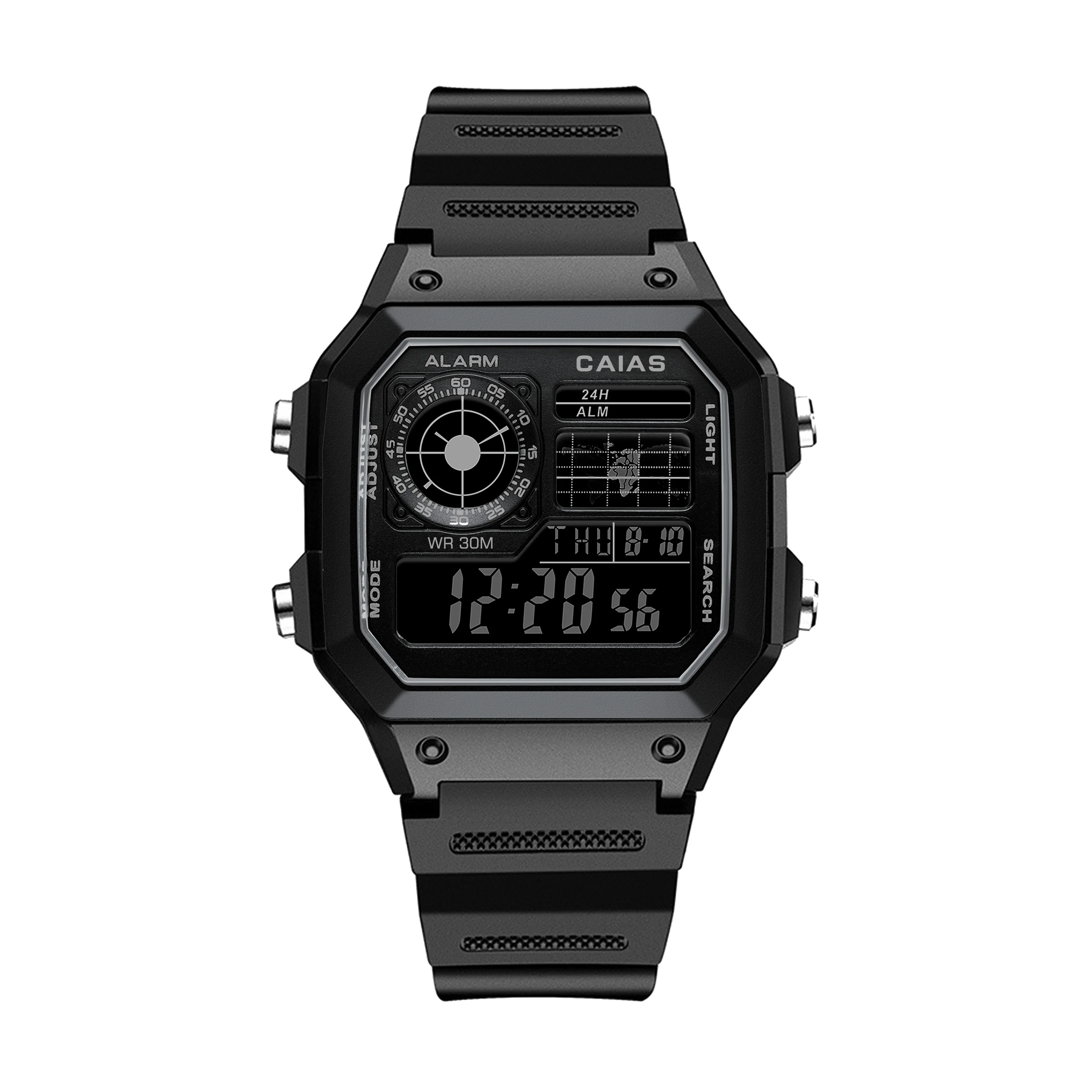 G-SHOSU Unisex 2100 Digital Sports Watch: LED Dual Display, World Time, Full-Featured, Sports and Casual Style