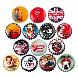 American Classic Retro Beer Car Bottle Cap Garage Wall Decoration Beer Cover Bar Club Party Store Home Room Decoration Dropship