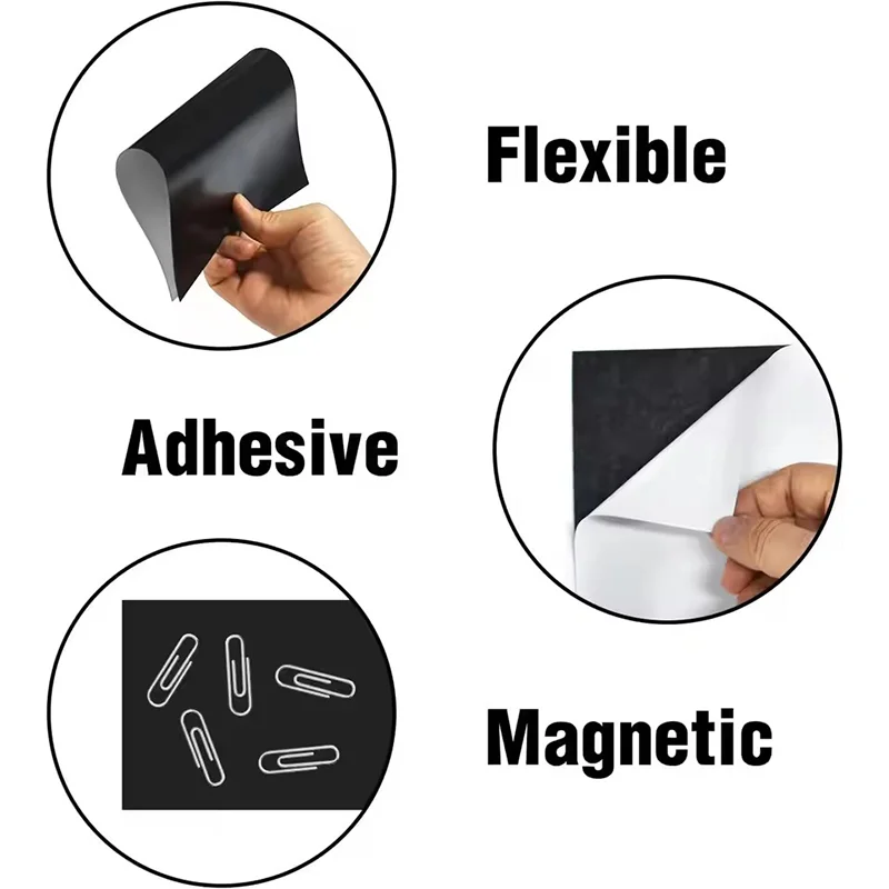 A4 Self-Adhesive Magnetic Sheets Fridge Magnets Flexible Rubber Magnet Sheets Mats for Refrigerator Crafts Photos Cutting Decor