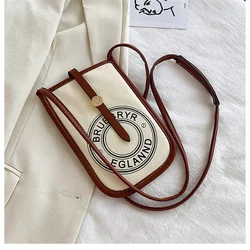 Canvas Mobile Phone Bag Economic Card Coin Purse Women's New Style 2021 Fashion Shoulder All-Match Messenger Trend Simpel Light