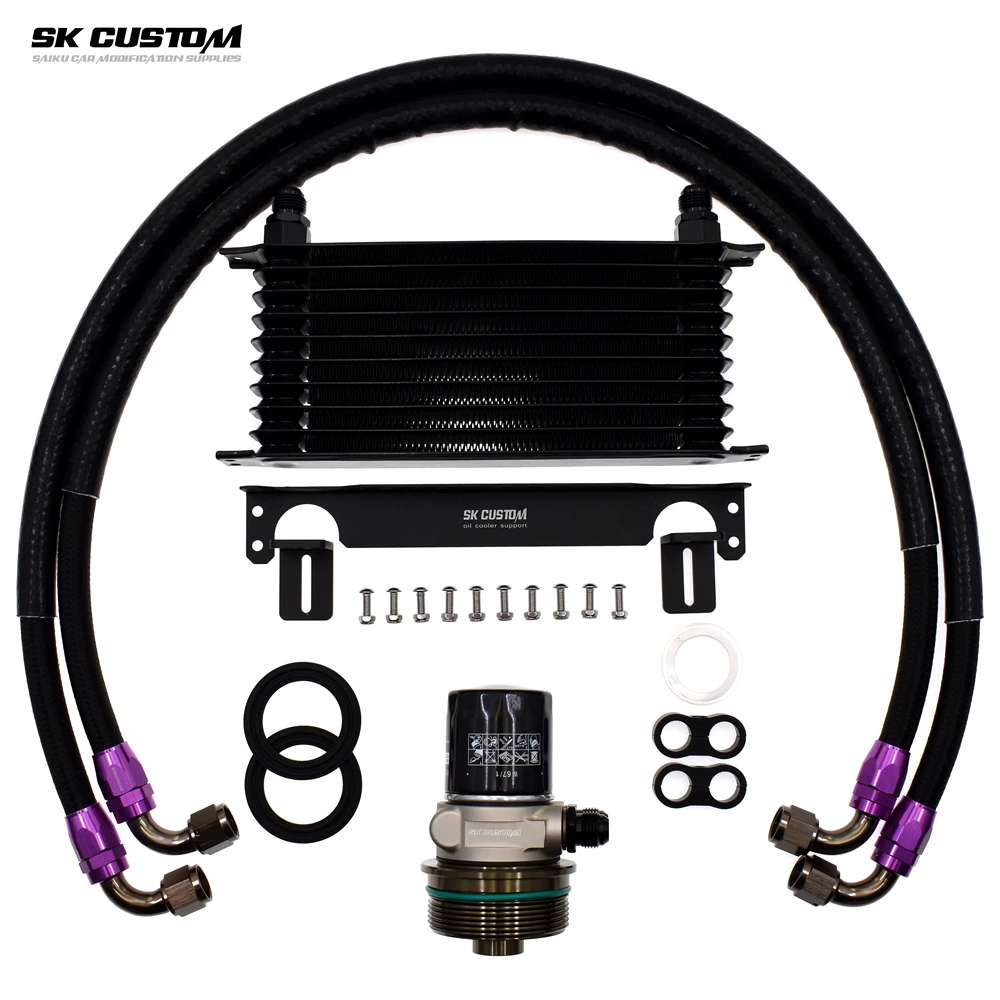 SK CUSTOM Engine Oil Cooler Kit for Toyota 1GR 2GR 3GR 5GR 8AR Reiz Crown FJ Cruiser Land Cruiser Prado Highlander