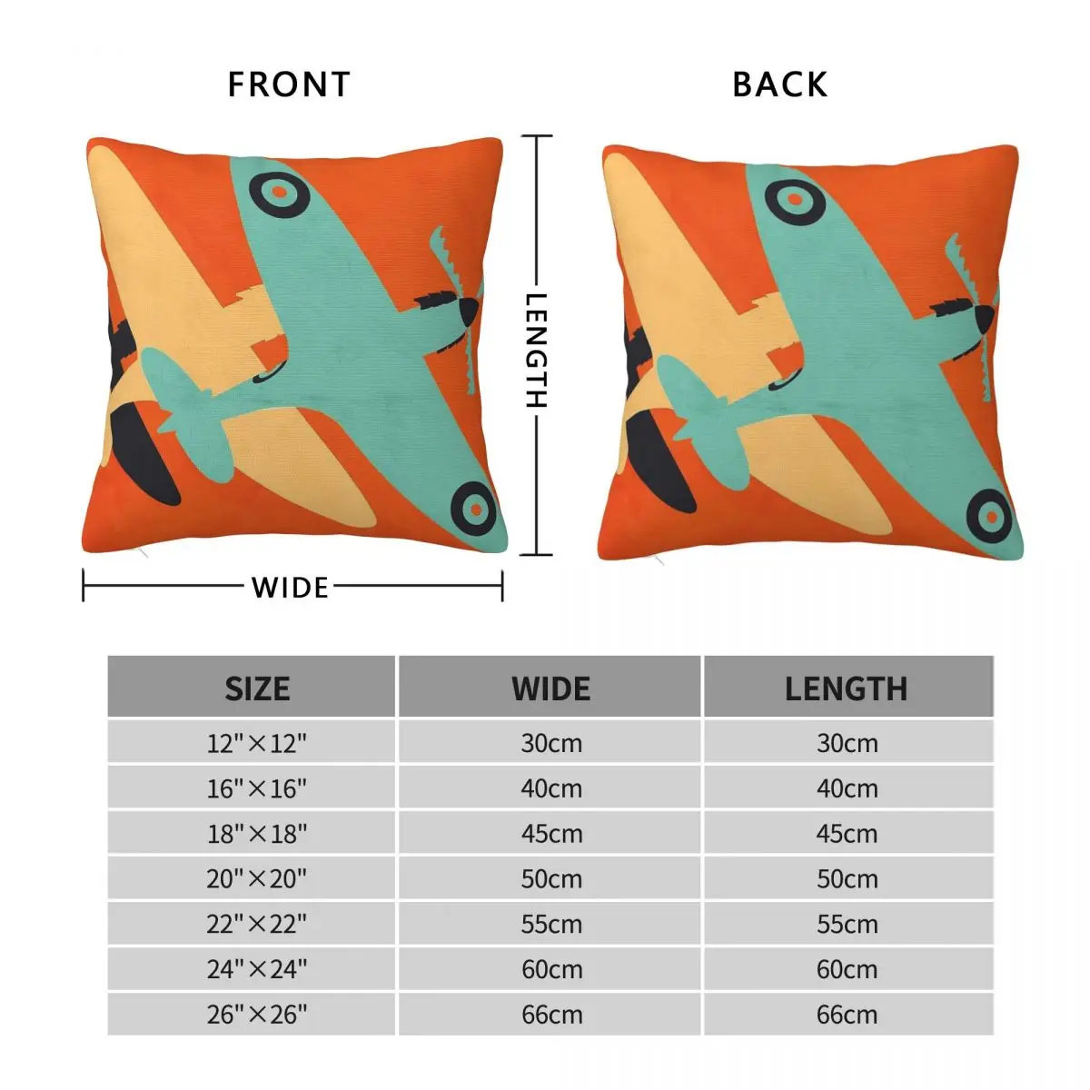 Supermarine Spitfire Square Pillowcase Polyester Linen Velvet Pattern Zip Decor Car Cushion Cover Wholesale 45x45