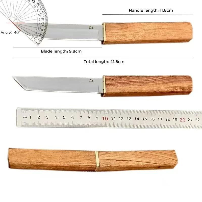 Sun Moon Double Blade House together M390 Wooden Handle small Straight knife Outdoor Knife Hunting knife emergency rescue fruit