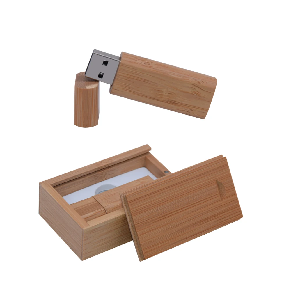 Stik memori fotografi bahan kayu, Flash Drive USB 2.0 kapasitas nyata 64GB/32GB/16GB/8GB/4GB 128GB dengan kotak hadiah