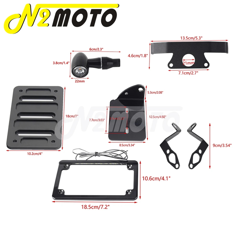 Motorcycle Side Mount License Plate Bracket LED Turn Signals Licence Frame Holder For Harley Sportster S RH1250S RH 1250 S 21-24