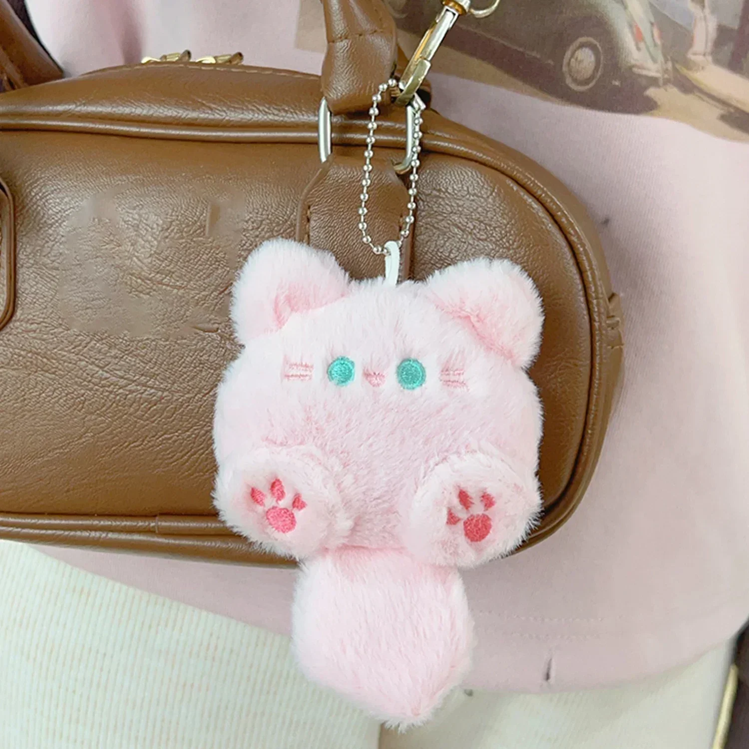 1-20PCS Cute Plush Cat Doll Pendant Girl Backpack Doll Pendant Couple Bag Keychain Decorative Gift Panda Car Keychain