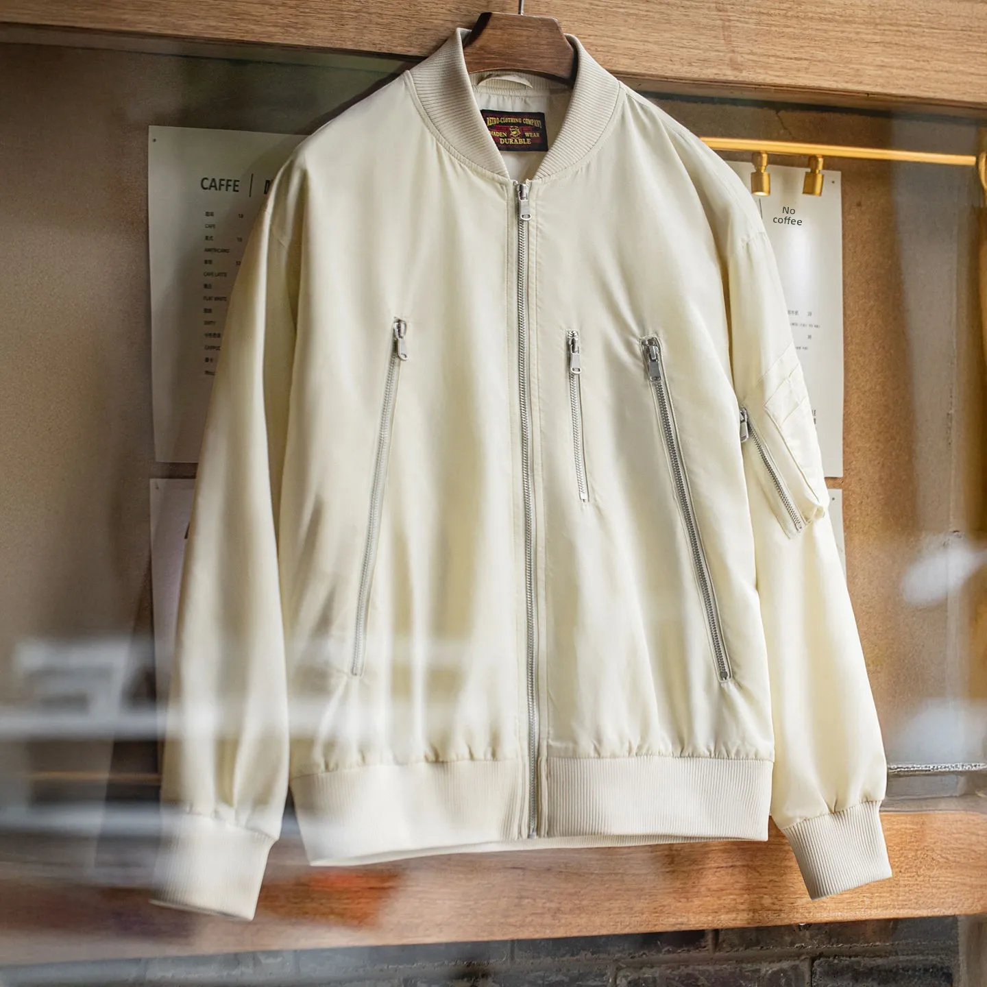 

Maden Pilot Jaet L2B Повседневное тонкое нейлоновое бейсбольное мужское пальто свободного покроя с длинным воротником-стойкой све, осенняя одежда