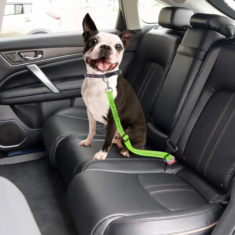 Ceinture de sécurité pour chien, harnais de siège de voiture pour chiens, réglable, durable, en nylon réfléchissant, avec sangle élastique, accessoires de voyage pour animaux de compagnie
