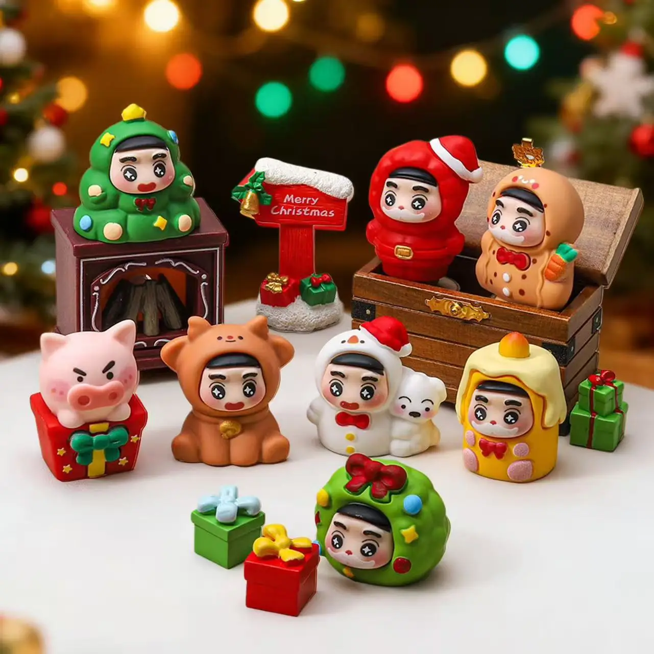 

Рождественская фигурка «сделай сам», игрушка, праздничный подарок, милая сумка для слепых, коллекционная детская игрушка из смолы, декоративное украшение