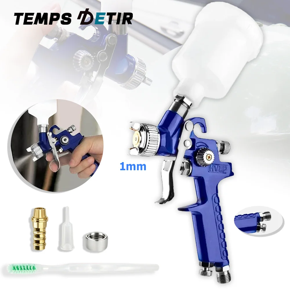 Gravity Feed Air Spray Gun Set 0.8/1.0mm MINI Spray Painting Tool Paint Sprayer Set Adjustable Air Flow for Furniture Painting
