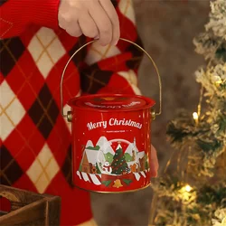 Metal Square Mini Christmas Candy Gift Box Portable Christmas Candy Box Christmas Tote Bag Open And Close Gift Boxes