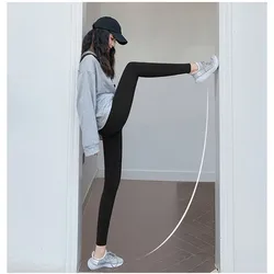 Pantalones ajustados de cintura alta para el Abdomen y las nalgas, pantalones de tiburón para mujer, pantalones de felpa de otoño e invierno, pantalones de fondo
