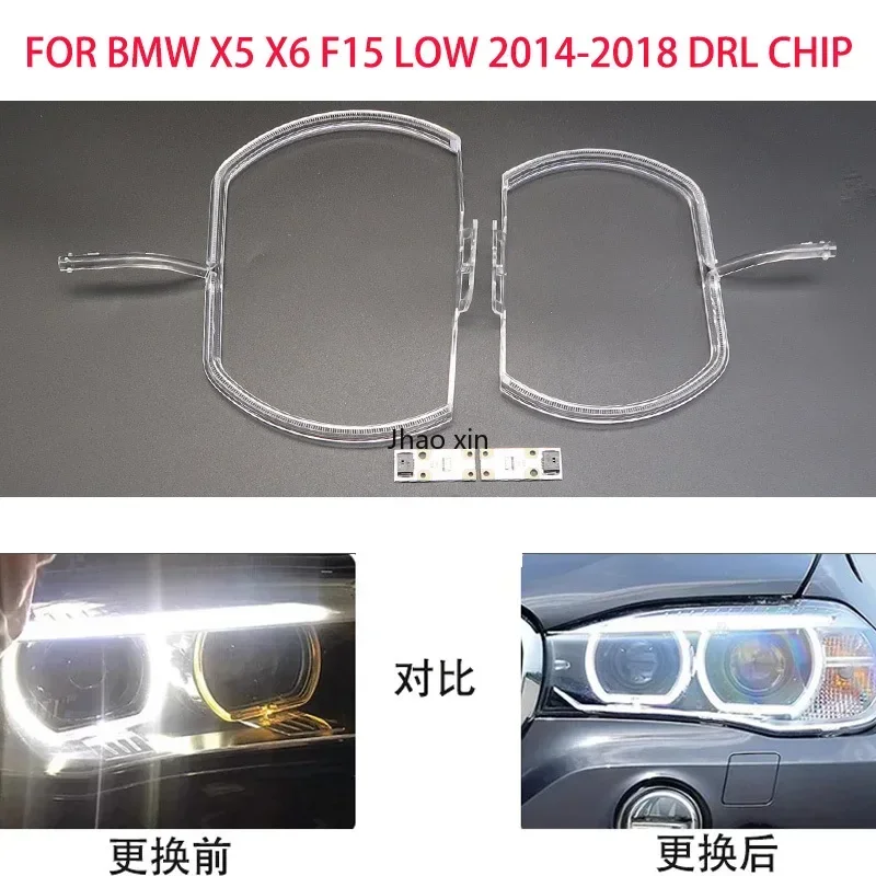 FOR BMW X5 X6 F15 LOW 2014-2018 Car Headlights DRL Light Strips Angel Eyes Chip Ballast Module  Maintenance Parts