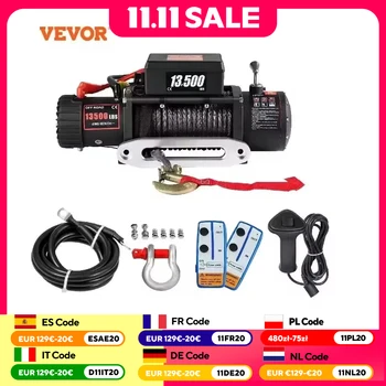 VEVOR 12V 13500 LBS Electric Winch 27M/92FT Synthetic Tow Ro...