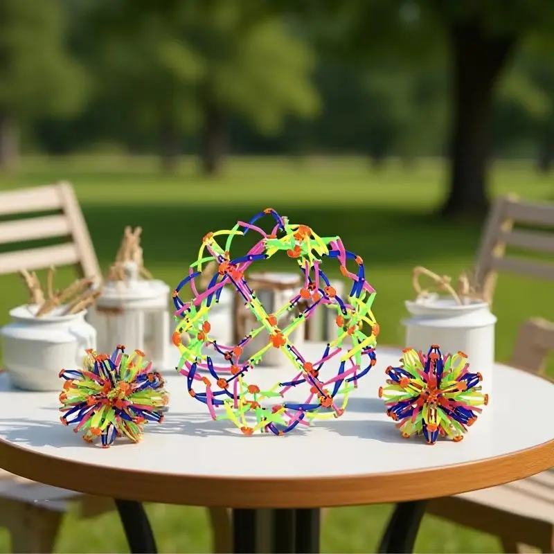 Pelota de respiración para aliviar el estrés, juguetes mágicos coloridos, pelota mágica expandible, pelota retráctil grande, regalo de relajación para Yoga, 2 uds.