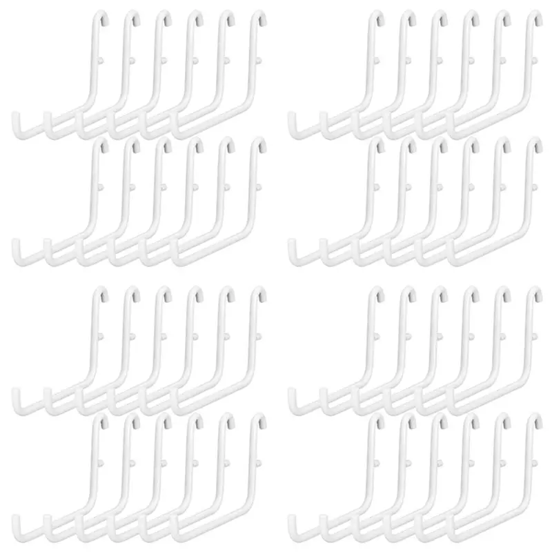FAST-48Pcs Peg Board Hooks, Peg Board Accessories, Long Peg Board Hooks Set Metal Storage Tool Waterproof Home Office Tool
