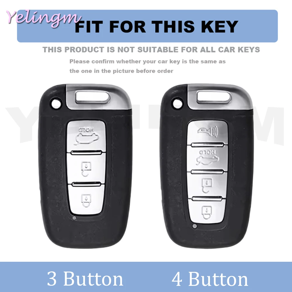 3/4 Button For Kia For Hyundai Ix35 SOUL SORENTO MOHAVE Borrego EQUUS Optima K5 Forte Opirus Rohens Car Key Case Cover Shell Fob