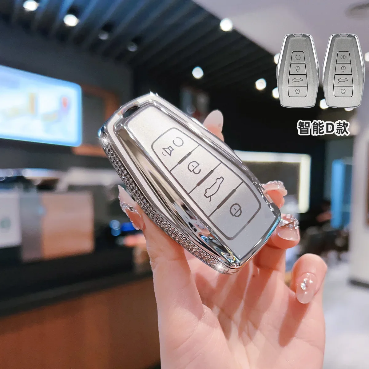 Diamant-Autoschlüsselhülle Schutzhülle für Geely Emgrand X7 EX7 Coolray 2019 Atlas Boyue NL3 GT GC9 Borui X50 X70 – Detail 15