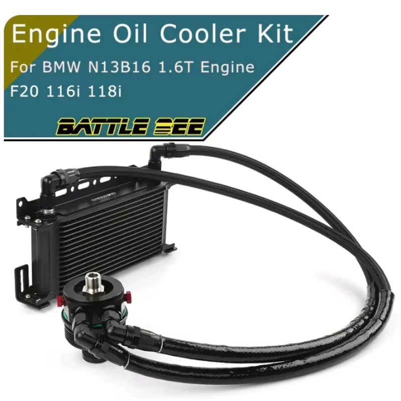 AN8 Oil Filter Cooling Adapter Battle Bee Engine Oil Cooler Kit For BMW F series F20 118i 316i 1.6T N13B16 1.6T Engine BBOCK-117