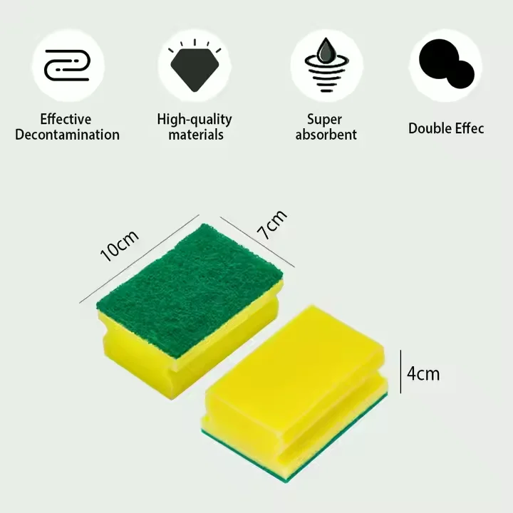 2-PC Dishwashing Sponge,Kitchen Cleaning Scrubbing Tool,Scrubbing Sponge Pad,Dishcloth Suitable for Kitchen Pot Cleaning