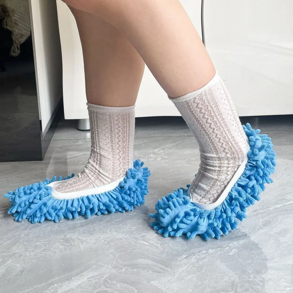 

1PC Household Microfibre Mop Slippers Washable Reusable Cleaning Slippers Microfiber Detachable Cleaning Cloth