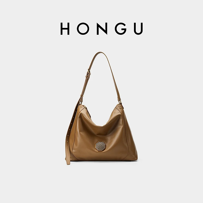 

HONGU Luxury Bags Designers 2025 Soft Leather Armpit Bag Commuter Shoulder Bag Retro Dumpling Bag Waterproof Bag Gift H51556193