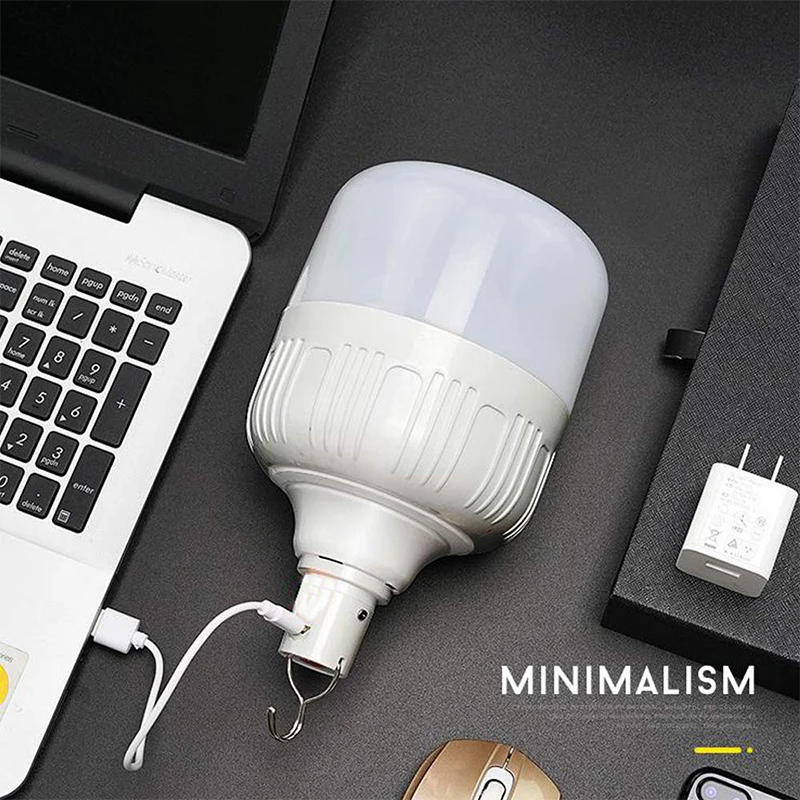 Ampoule LED étanche et Rechargeable, lumière d'urgence à intensité variable, pour tente de Barbecue en plein air, lumière de jardin et de cour