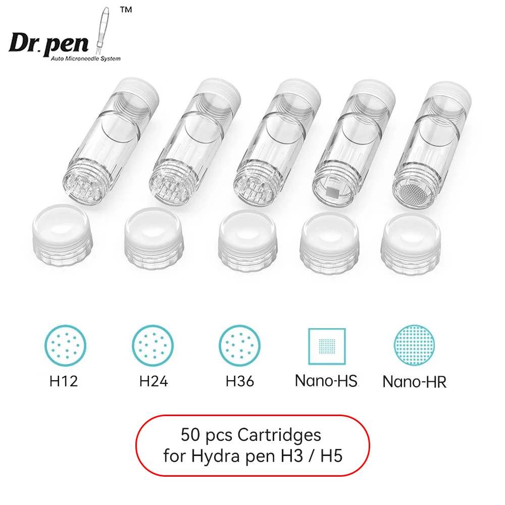 Hello Face-aguja de sello Derma para Hydra pen H3, Cartucho H3 de 50 piezas, soporte de suero de 3ML, longitud de aguja ajustable, 12 pines