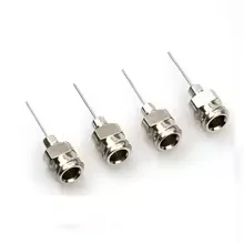 10Pcs/Box 1/2inch 8‑32G Double‑Threaded Metal Dispensing Needle, Blunt Tip Luer Lock Industrial Syringe Needle