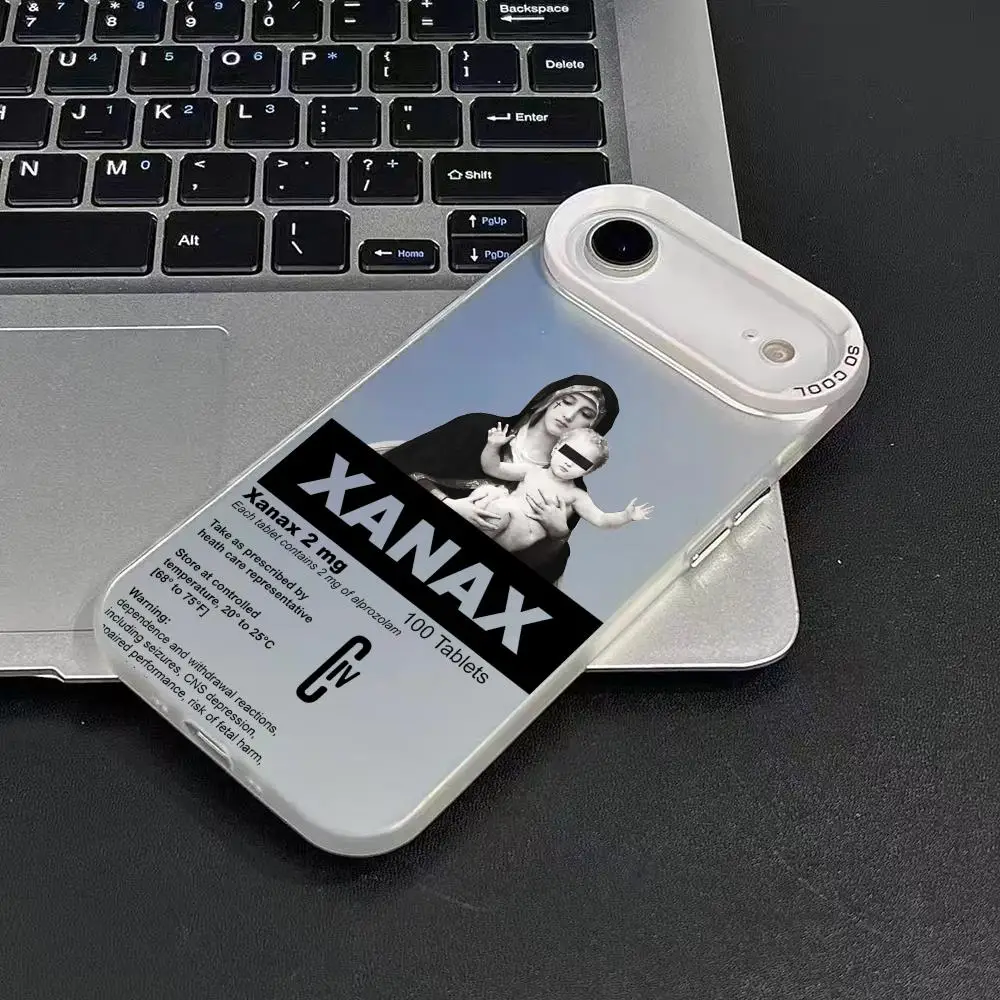 C-Chill Pill XANAXS Cassa Del Telefono Per iPhone 17 16 15 14 13 12 11 Pro Max Air Matte Laser Aurora Antiurto Funda