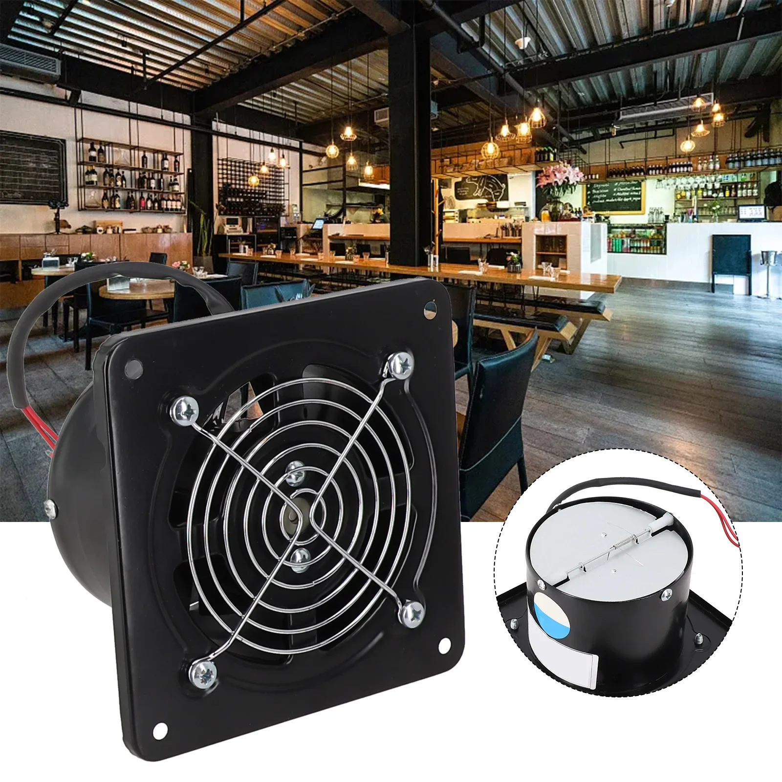 Air Blower Fan Exhaust Fan Black Copper Motor Easy To Install Industrial Low Noise Stainless Steel Ventilation Extractor