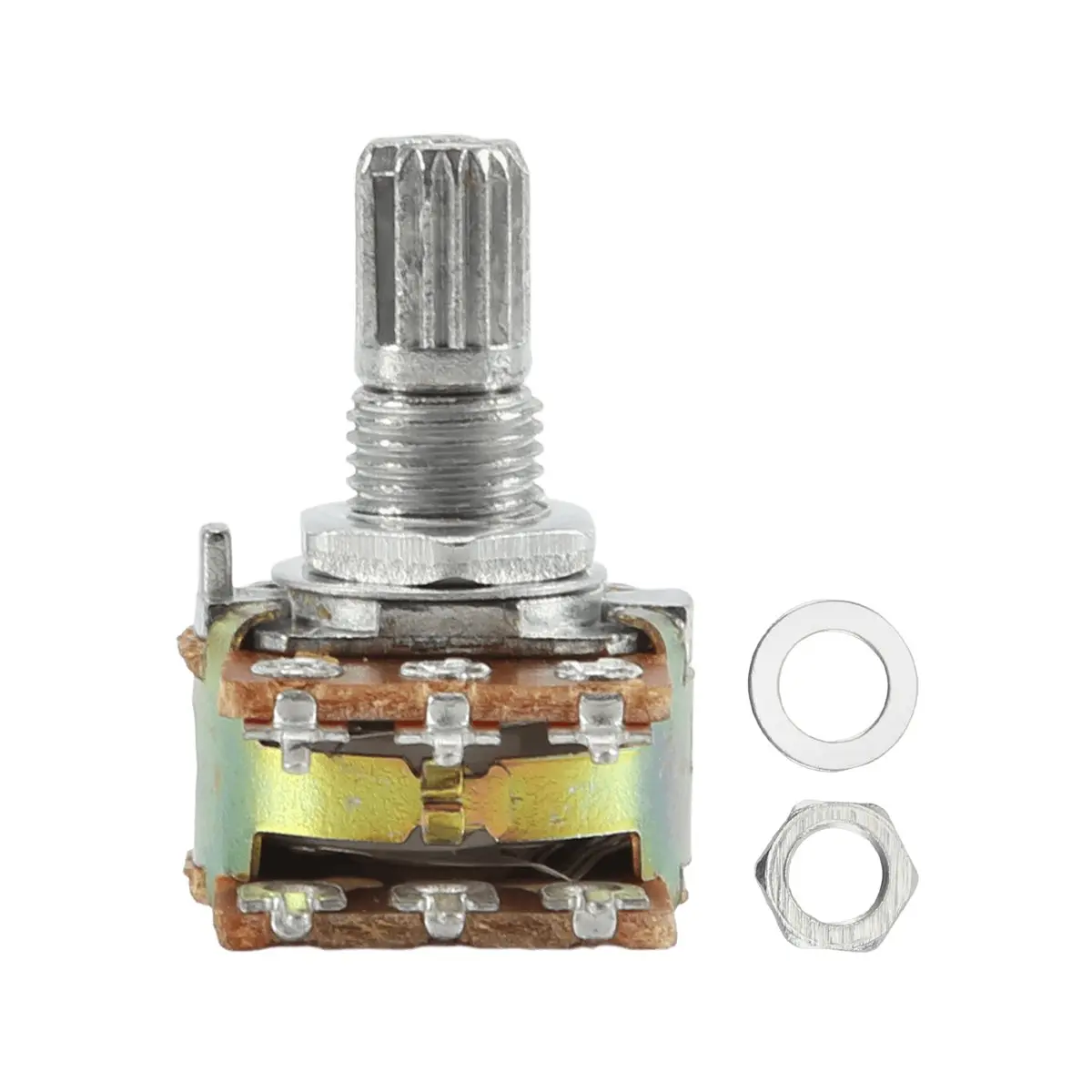 TCE 1 pcs silver metal B50K 50K ohm 6-pin dual trim potentiometer 3.8*2.8*1.7cm