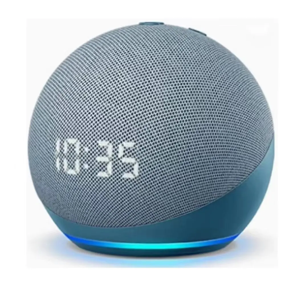 2024 Echo Dot generasi ke-5 pengeras suara pintar, Set Alexa suara Google Assistant Jam nirkabel luar ruangan portabel