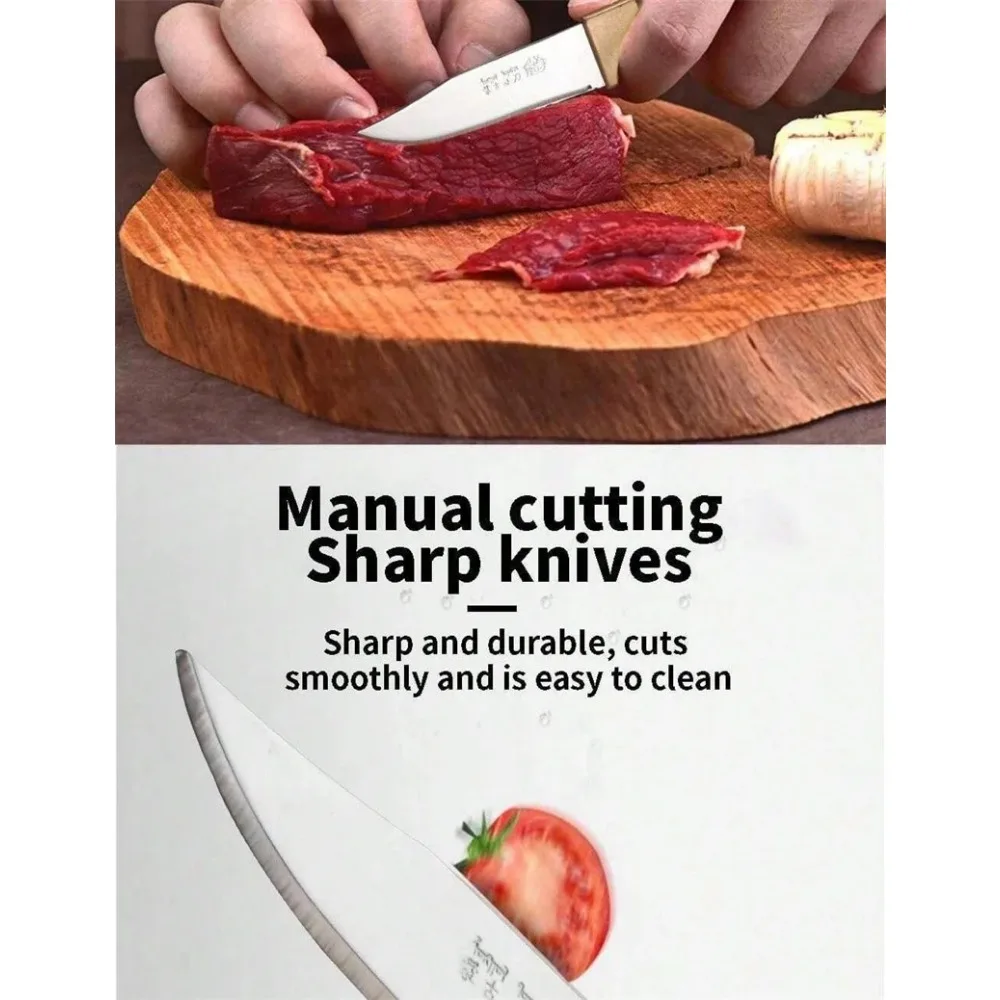 1pc Stainless Steel Meat Cutting Knife - Portable Steak Knife for Camping, Hiking, and Outdoor Kitchen Accessories view 6