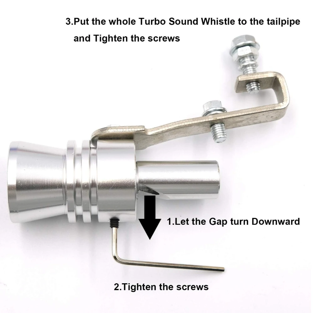 Car Turbo Sound Whistle Exhaust Tailpipe Blow Off Valve Bov Aluminum Universal Auto Accessories Size XL