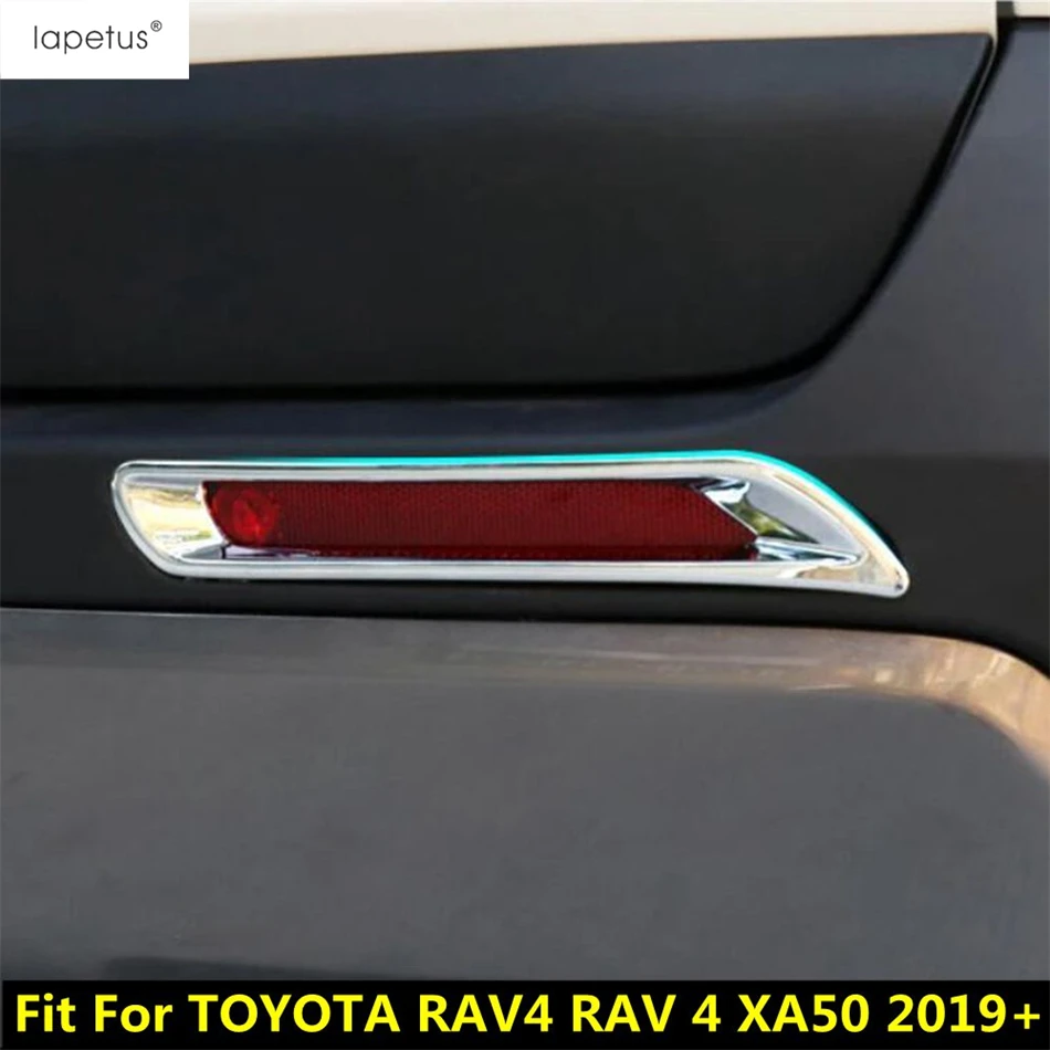 

Rear Bumper Fog Lights Lamps Frame Decorative Sequins Cover Trim For TOYOTA RAV4 RAV 4 XA50 2019 - 2024 ABS Chrome Accessories