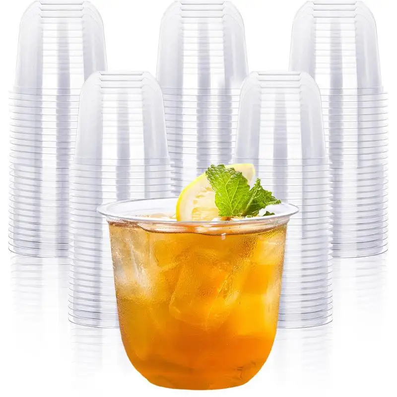 

100X Wine Clear Cups 12oz Disposable Cocktail Punch Cups Transparent Drinkware for Events Family Gatherings Birthdays Weddings
