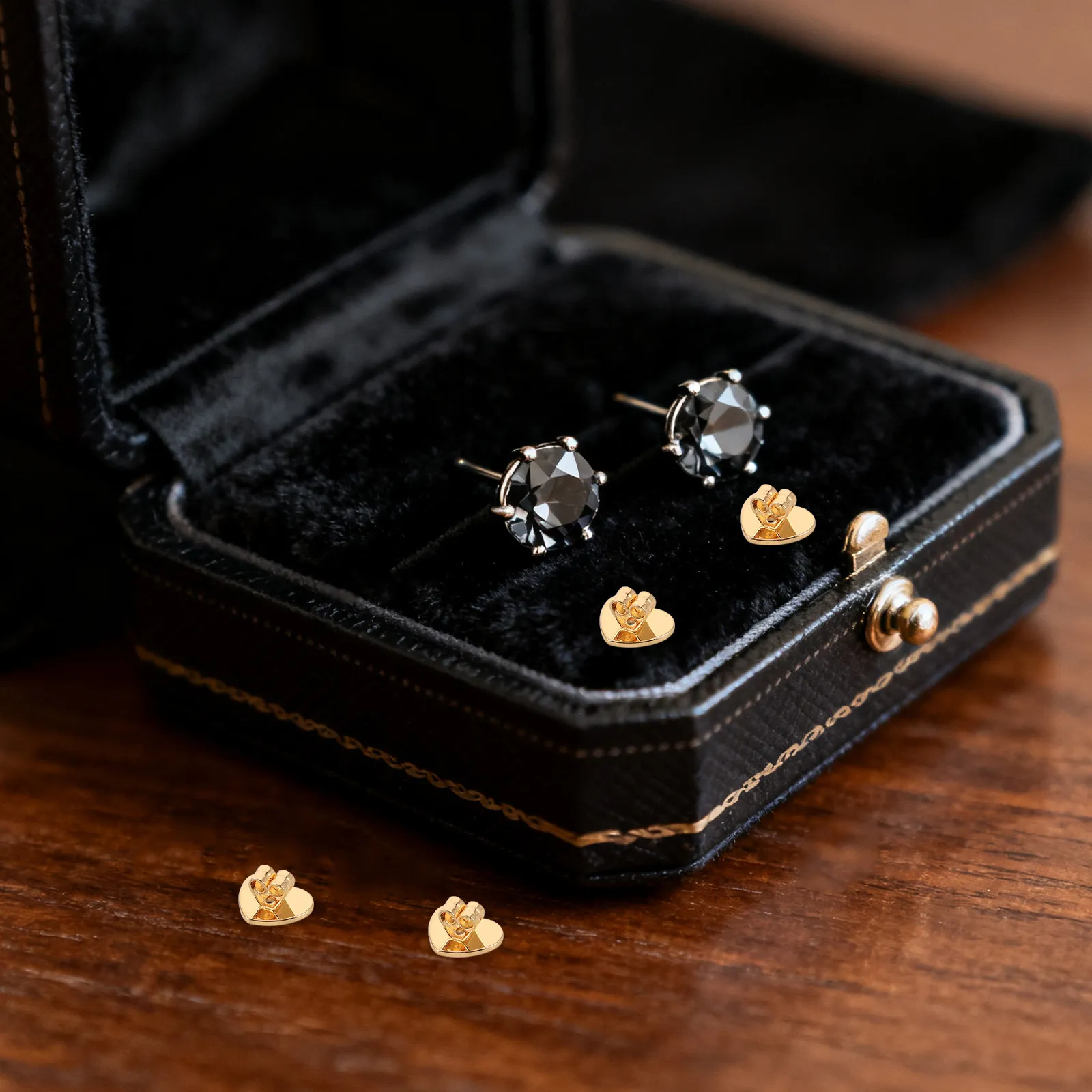 

10Pcs Heart Earring Lifter Backs Secure Alloy Ear Stud Lifters for Sagging Lobes Heavy Jewelry Support Stoppers Ear Piercing