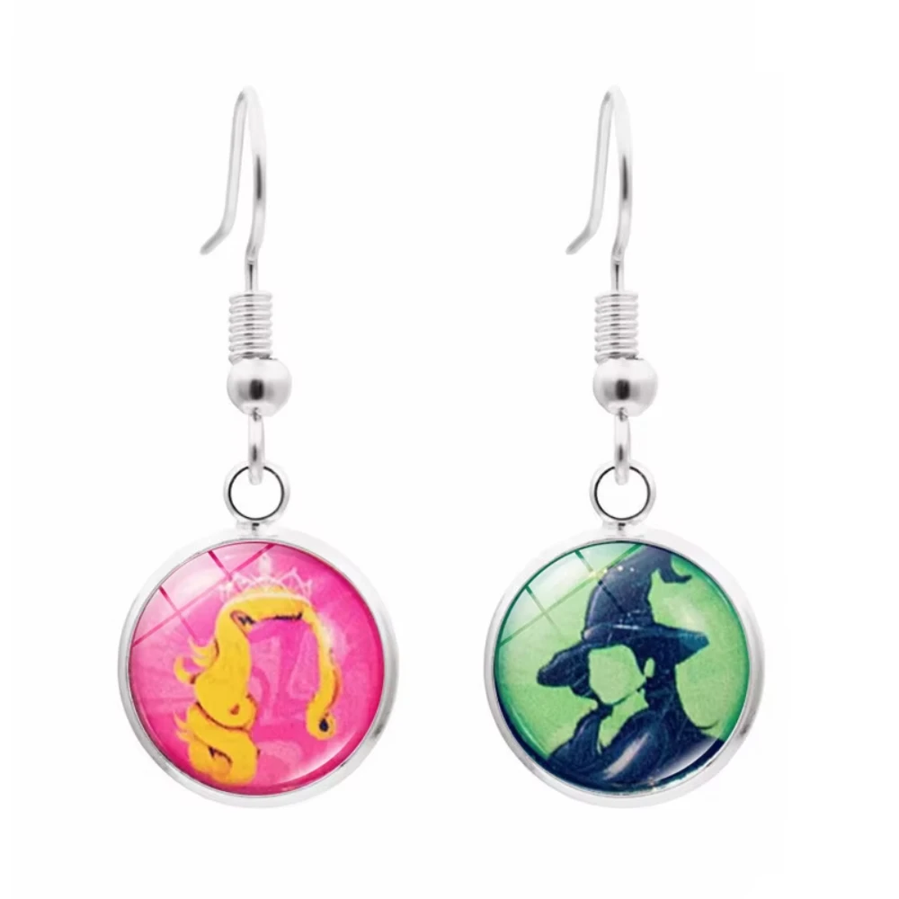  الفيلم الشريرة Elphaba و ليندا تأثيري الأذن المعلقات اكسسوارات القرط مجوهرات هدية عطلة حفلة هدية الكريسماس #5