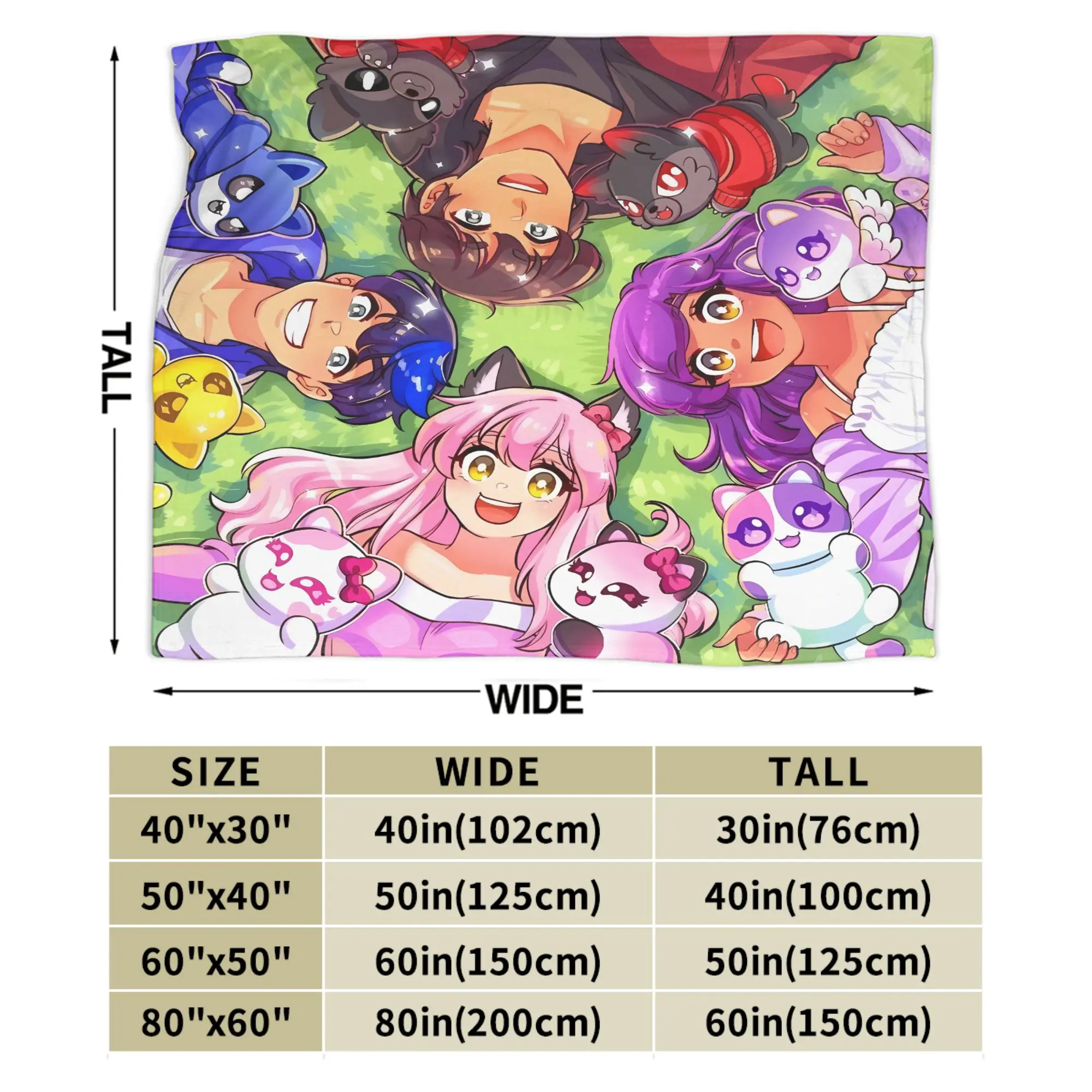 Charming Aphmau Smiling Character Blanket Quality Super Soft  Throw Blanket Winter Camping Couch Chair Fluffy Bedspread - view 6